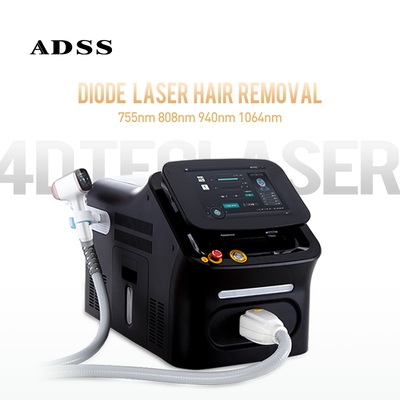 ADSS  Portable Laser Beauty Equipment 4 Wavelengths 755nm 808nm 940nm 1064nm Diode Laser Hair Removal Machine for Beauty Salon