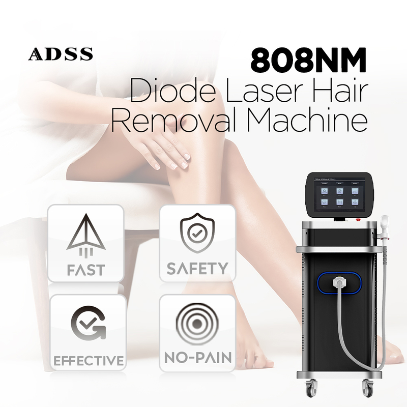 ADSS Group Hot Selling Aesthetic Medicine Vertical 808nm Diode Laser Hair Removal Machine Laser Equipment for Beauty Salon